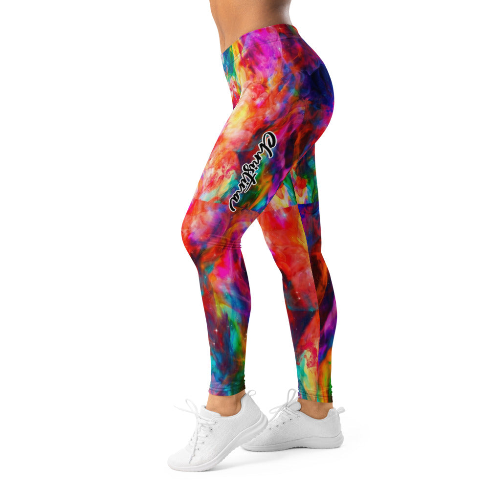 Personalisierte Damen Sportleggings Bunt Abstrakt Yoga Fitness Leggings Farbwirbel-Muster O767