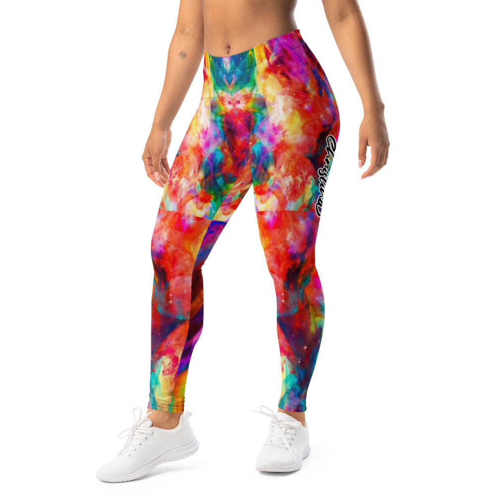 Personalisierte Damen Sportleggings Bunt Abstrakt Yoga Fitness Leggings Farbwirbel-Muster O767