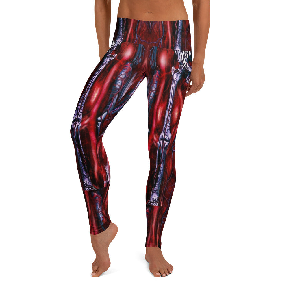 Personalisierte Sportleggings Damen Anatomie Muskel Design Rot Blau Fitness Leggings Yoga Hose T986