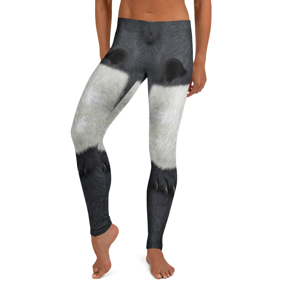 Personalisierte Damen Sportleggings Tierdesign Felloptik Schwarz Weiß Fitness Leggings 3D Print Yoga Hose D155