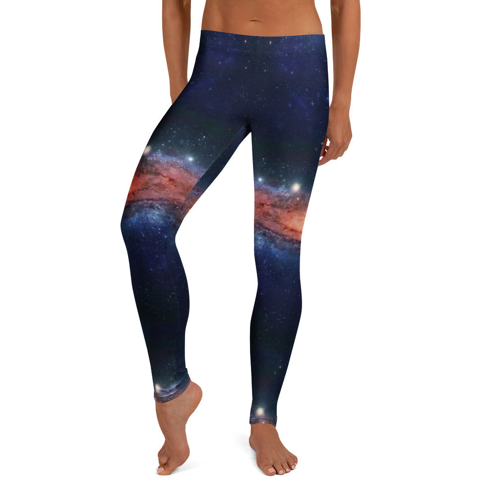 Personalisierte Damen Sportleggings Galaxy Weltraum Print Blau Schwarz Fitnesshose Yoga Leggings F322
