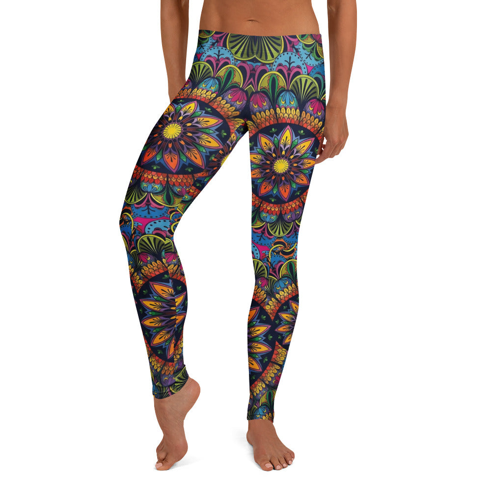Personalisierte Damen Sportleggings Mandala Muster Bunt Fitness Yoga Leggings R261