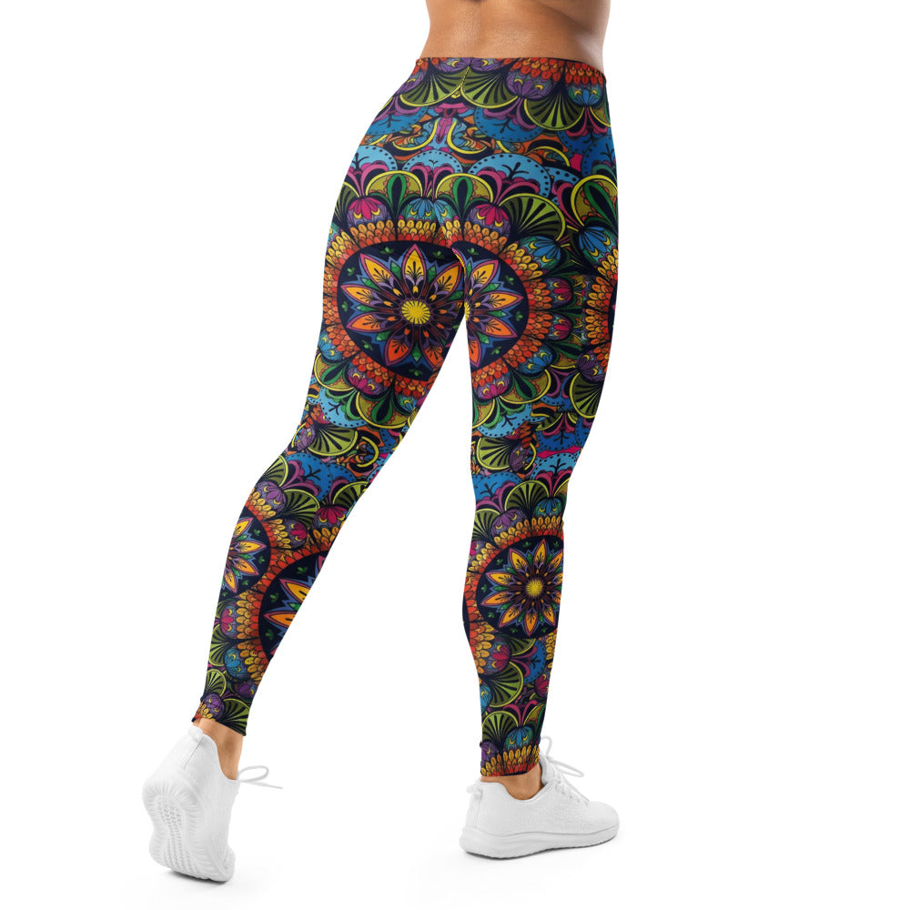 Personalisierte Damen Sportleggings Mandala Muster Bunt Fitness Yoga Leggings R261