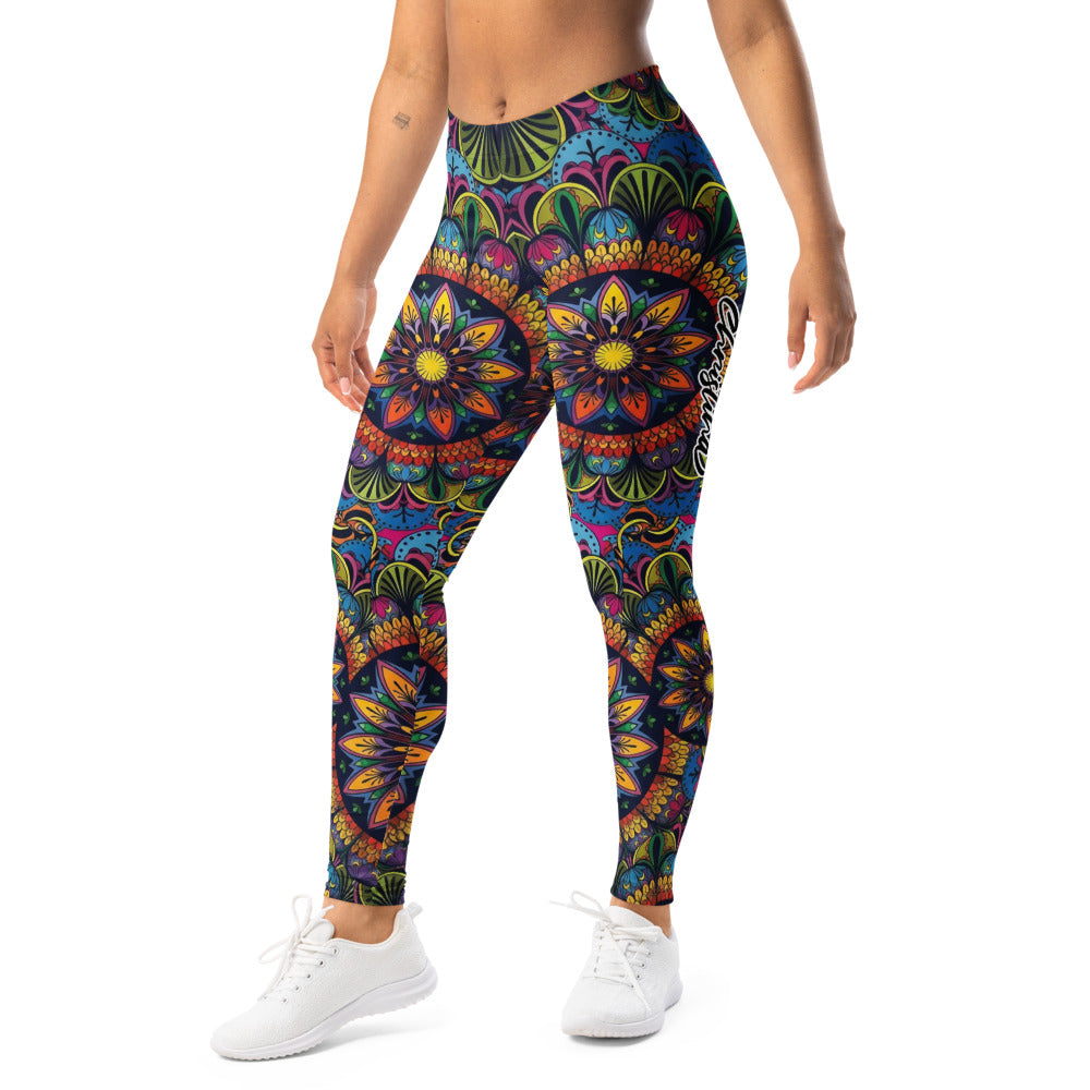 Personalisierte Damen Sportleggings Mandala Muster Bunt Fitness Yoga Leggings R261