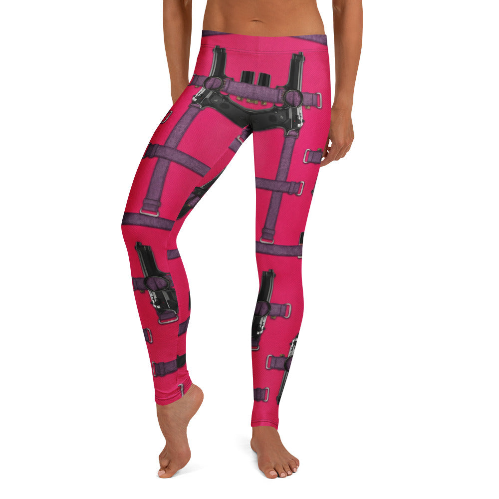 Personalisierte Damen Sportleggings Pink Holster Design Fitness Leggings Taktisches Muster Yoga Hose R800
