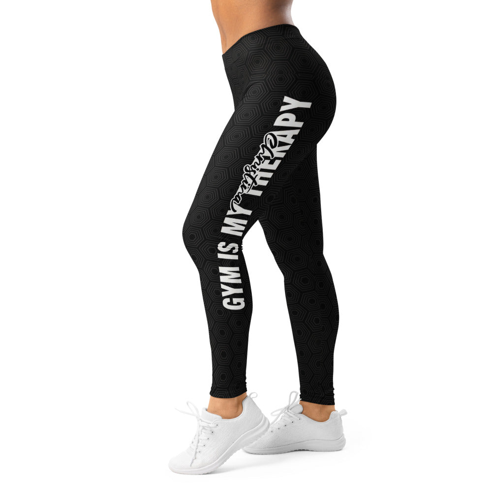Personalisierte Damen Sportleggings Schwarz Wabenmuster Geometrisch Fitness Leggings Yoga Hose mit Schriftzug F531
