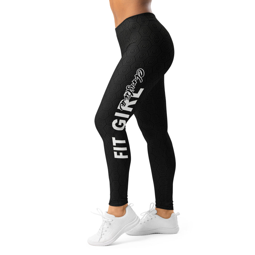 Personalisierte Sportleggings Damen Schwarz Geometrisches Muster Fitness Leggings Yoga Hose W900
