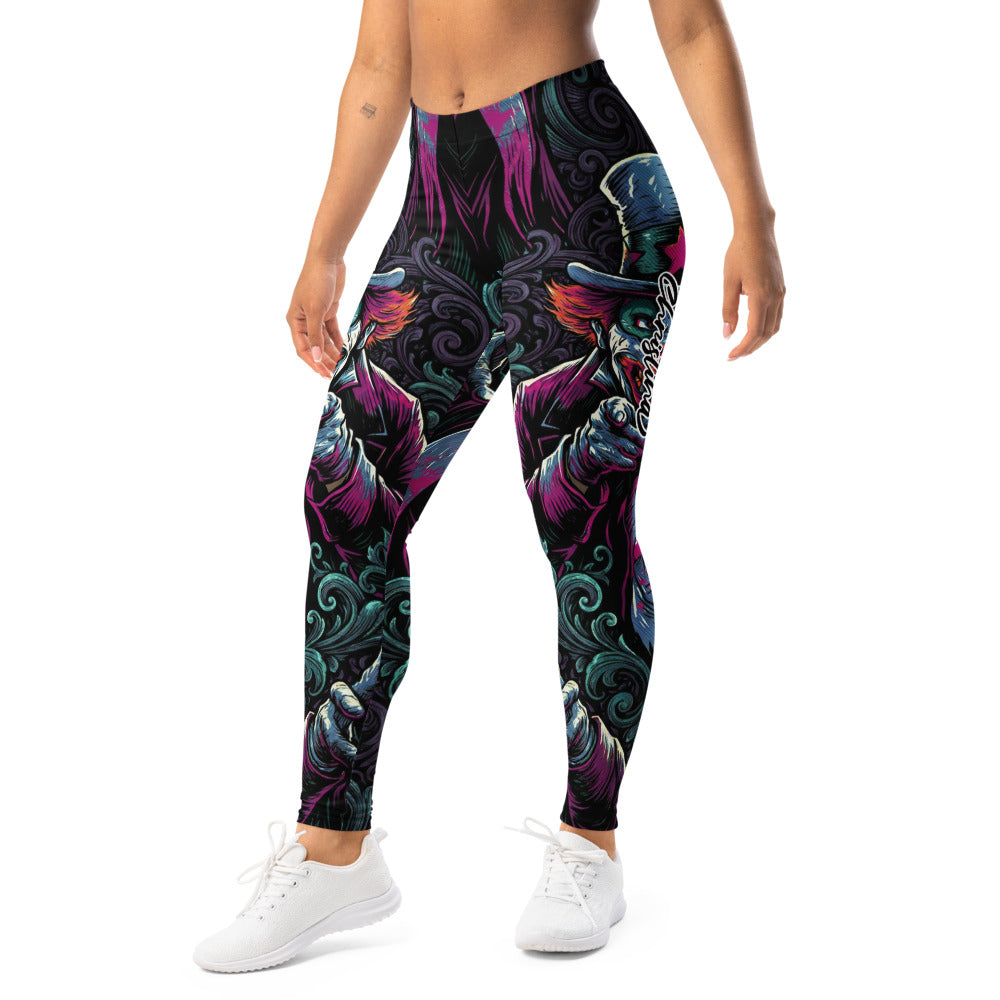 Personalisierte Damen Sportleggings Fantasy Comic Design Schwarz Lila Fitness Leggings Yoga Hose Motiv Print L097