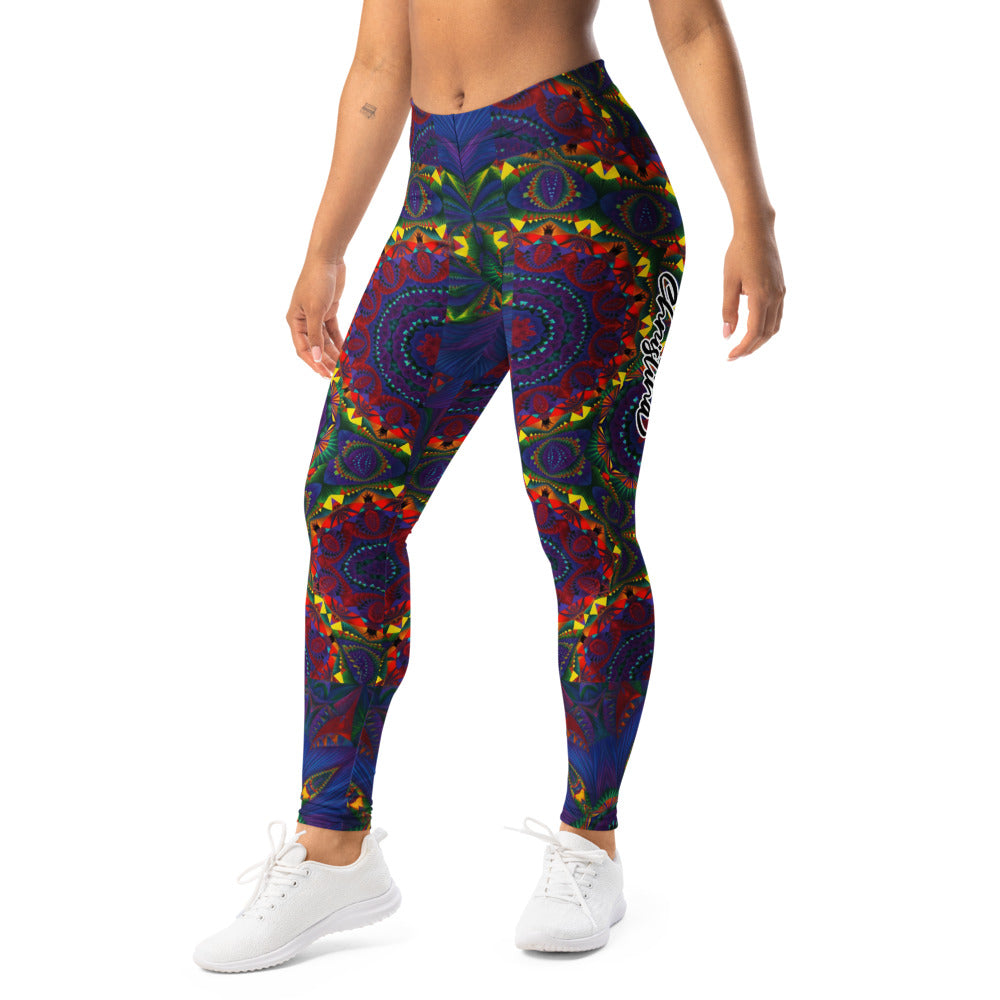 Personalisierte Damen Sportleggings Mandala Muster Bunt Psychedelisch Yoga Leggings Fitnesshose C138
