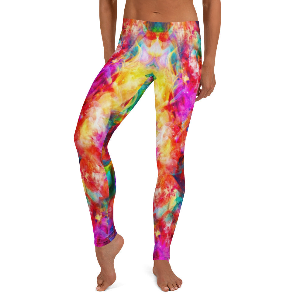 Personalisierte Sportleggings Damen Bunt Abstraktes Rauch-Design Fitness Yoga Leggings Gemustert Z362