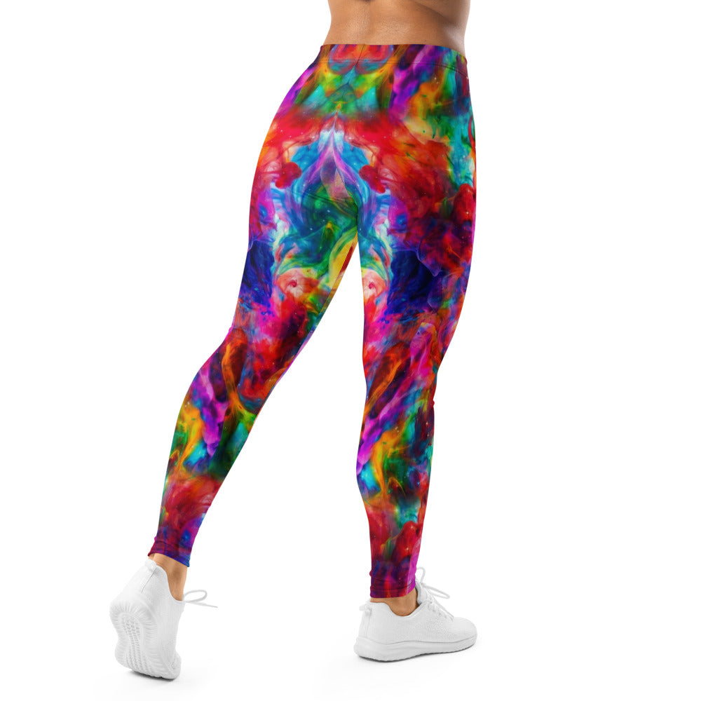 Personalisierte Sportleggings Damen Bunt Abstraktes Rauch-Design Fitness Yoga Leggings Gemustert Z362