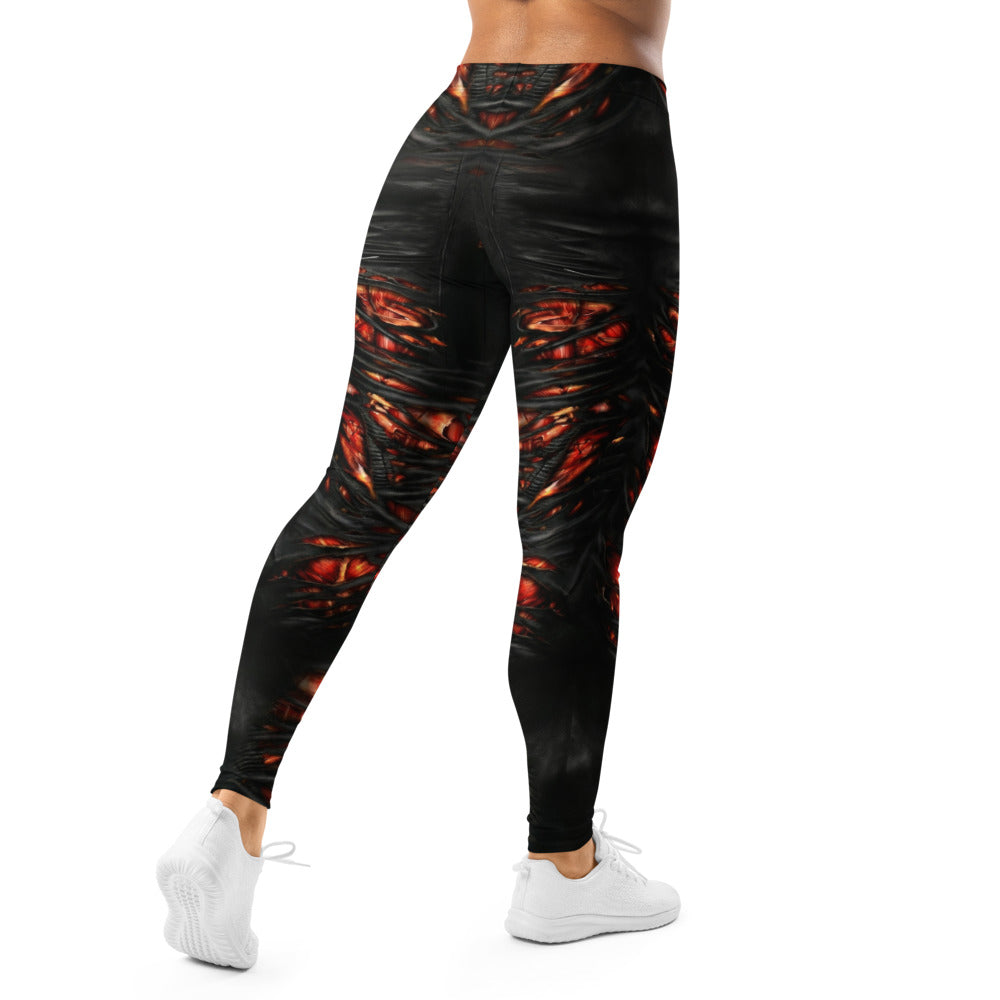 Personalisierte Sportleggings Damen Bio-Mechanik Design Schwarz Rot Fitness Leggings A033