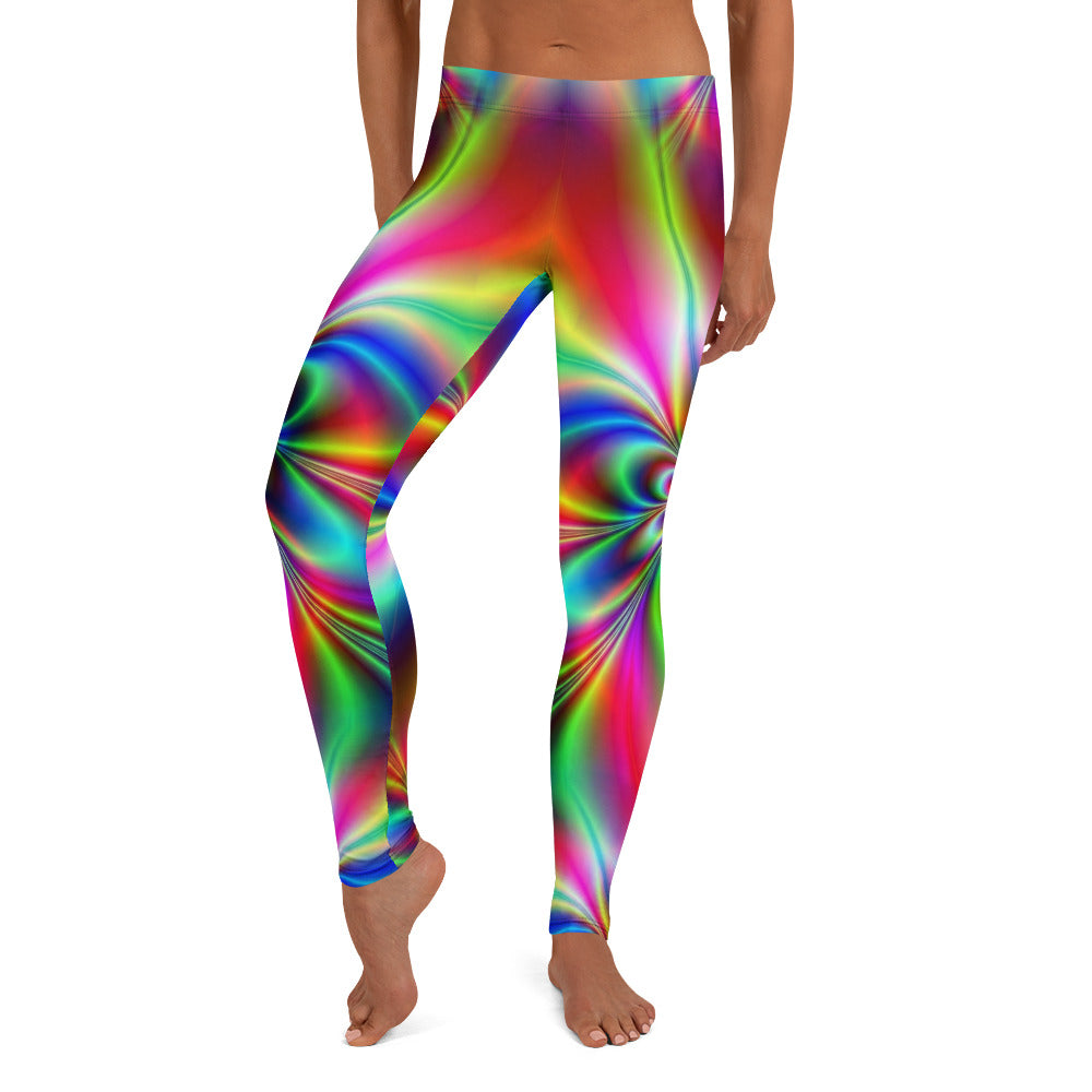 Personalisierte Damen Sportleggings Bunt Psychedelisch Abstraktes Muster Fitness Yoga Leggings F786
