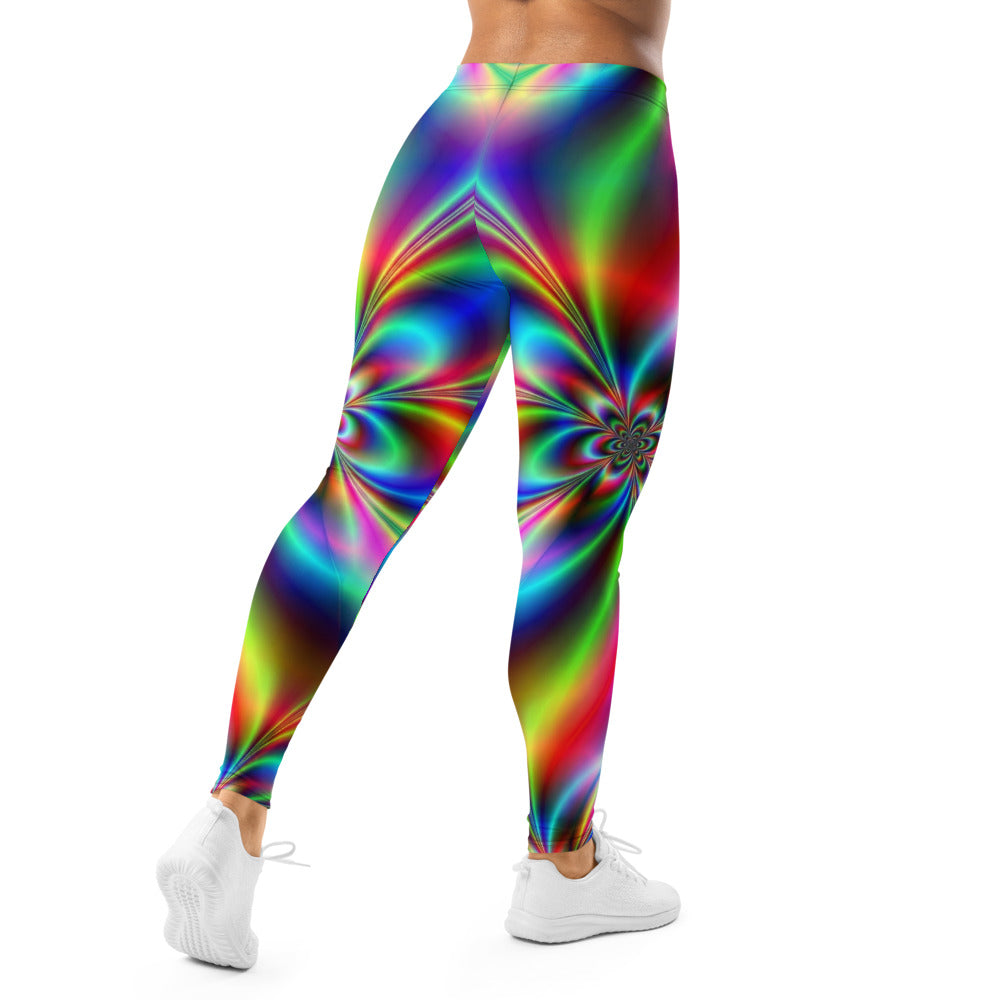 Personalisierte Damen Sportleggings Bunt Psychedelisch Abstraktes Muster Fitness Yoga Leggings F786