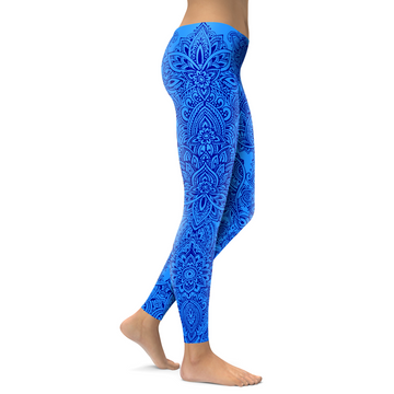 Blaue und Marine Henna Tattoo Leggings P751