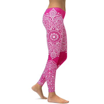 Heißpink Mandala Leggings E372