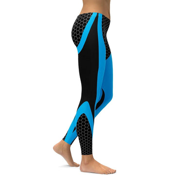 Blaue Honigwaben-Carbon-Leggings X670