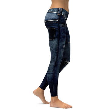 Realistische Denim-Jeans-Leggings Q460