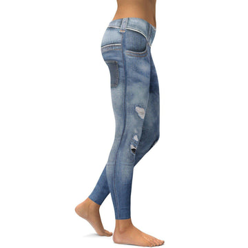 Realistische Jeans-Leggings Q312