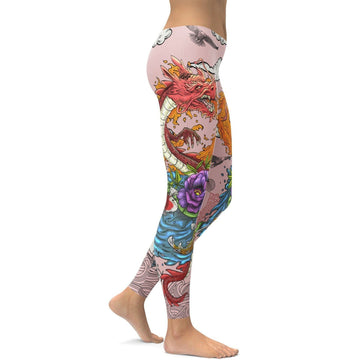 Tattooierte Drachen Leggings N927