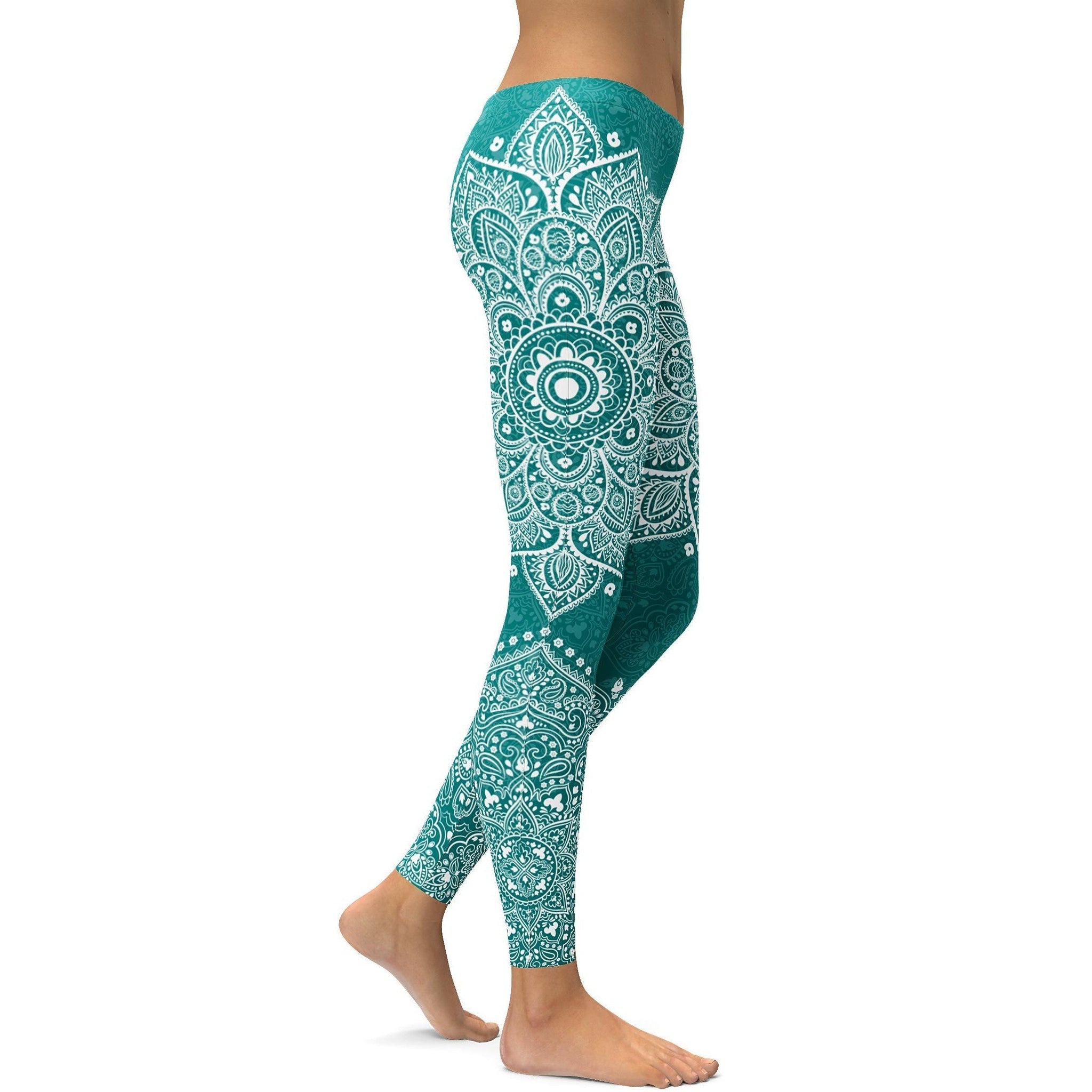 Teal Mandala Leggings in Türkis Z456