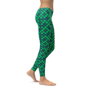 Grüne Meerjungfrauen Leggings P915